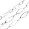 Tarnish Resistant 304 Stainless Steel Cross Chains, Soldered, with Spool, Stainless Steel Color, 19.7x7x1mm, about 82.02 Feet(25m)/Roll