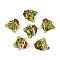 Handmade Lampwork Beads, Fish, Olive Drab, 14.5~19x17~21.5x9~10mm, Hole: 1.2~1.4mm, about 29~30pcs/strand, 17.32~18.50''(44~47cm)