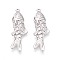304 Stainless Steel Pendants, Fish, Stainless Steel Color, 35.5x12x3.5mm, Hole: 1.5~1.6mm