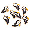 Eco-Friendly Alloy Enamel Pendants, Cadmium Free & Lead Free & Nickel Free, Halloween, Light Gold, Grim Reaper, Black, 28.5x16.5x1.5mm, Hole: 1.8mm