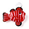 Handmade Lampwork Pendants, Fish Charms, FireBrick, 35.5~39x32.5~38x11~12mm, Hole: 3.5~3x3.5~5mm