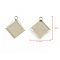 Tarnish Resistant Stainless Steel Pendant Cabochon Settings, Plain Edge Bezel Cups, Rhombus, Stainless Steel Color, Tray Side Length: 9.5mm, Diagonal Length: 12mm, 17~18x14~15x1mm, Hole: 2mm