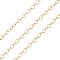 Yellow Gold Filled Cable Chains, Soldered, Real 14K Gold Filled, Link: 3x2.3x0.3mm