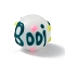 Opaque Painted Glass Beads, Hand Drawn Beads, Round with Handmade Enamel Smearing BOOi, Floral White, 13.5x13mm, Hole: 1.4mm