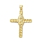 Brass Pendants, Cadmium Free & Nickel Free & Lead Free, Cross, Real 18K Gold Plated, 36x26.5x3.5mm, Hole: 4.5x3.5mm