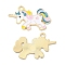 Alloy Enamel Pendants, Golden, Unicorn Charm, Blue, 25.5x32x1.5mm, Hole: 2.5mm