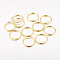 Iron Jump Rings, Open Jump Rings, Cadmium Free & Lead Free, Golden, 14x1.2mm, Inner Diameter: 11.6mm, about 2700pcs/1000g
