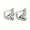Brass Micro Pave Clear Cubic Zirconia Pendants, Cadmium Free & Nickel Free & Lead Free, Dinosaur Charms, Real Platinum Plated, 12x15x4mm, Hole: 1.2mm