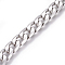 Tarnish Resistant 201 Stainless Steel Cuban Link Chains, Chunky Curb Chains, Twisted Chains, Unwelded, Stainless Steel Color, 7.3mm, Links: 11.3x7.3x2mm