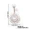 Chic Flower Brass Full Crystal Rhinestone Curved Barbell Belly Button Rings with Shiny Delicate Design, Platinum, 34x19mm