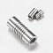 Tarnish Resistant 304 Stainless Steel Magnetic Clasps with Glue-in Ends, Column, Stainless Steel Color, 18x7mm, Hole: 4mm