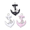 Eco-Friendly Brass Enamel Pendants, Long-Lasting Plated, Anchor, Real 18K Gold Plated, Mixed Color, 25x16x3mm, Hole: 2mm