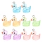 10Pcs 5 Colors Luminous Transparent Resin Pendants, Duck Charms, with Platinum Tone Iron Loops, Mixed Color, 18~20x17~18x12mm, Hole: 2mm, 2pcs/color