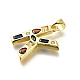 Латунные микропаве прозрачные подвески с фианитом KK-G521-01G-K-01-2
