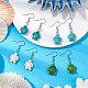 Серьги-подвески из синтетического говлита и бирюзы EJEW-JE06166-2
