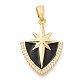Латунные микро проложить кубического циркония подвески KK-S049-14G-02-1