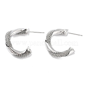 Серьги-гвоздики из латуни с поворотным кольцом EJEW-F332-03P