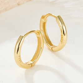 925 серьги-кольца из стерлингового серебра для женщин, реальный 18k позолоченный, 18 мм