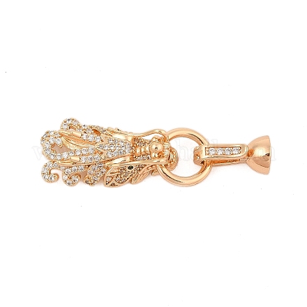 Латунные микро проложить кубического циркония раз за застежками KK-L223-003G-1