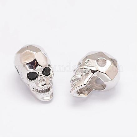 Латунные микро проложить кубического циркония бусы ZIRC-P017-11P-NR-1