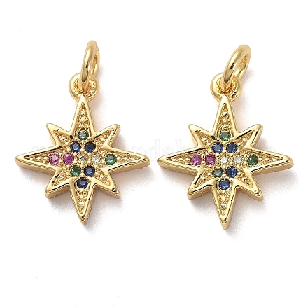 Латунные микро-паве красочные кубические циркониевые подвески KK-I658-21G-1