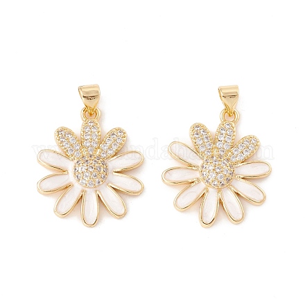 Латунные микропаве прозрачные подвески с фианитом KK-E005-39G-1