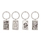Tarot Card Theme 201 Stainless Steel Keychain, Rectangle, Platinum, 7.2cm