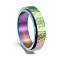 304 Stainless Steel Rotating Spinner Fidget Band Rings for Anxiety Stress Relief, Rainbow Color, US Size 9(18.9mm)
