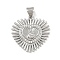 Brass Micro Pave Cubic Zirconia Pendants, Cadmium Free & Lead Free, Religion, Heart, Platinum, 22x21.5x2.5mm, Hole: 4.5x3.5mm