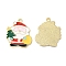 Christmas Alloy Enamel Pendants, Golden, Santa Claus, 20x17x1mm, Hole: 1.5mm