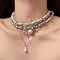 Spider Alloy & Plastic Imitation Pearl Pendant Multi Layered Necklaces for Women, White, Platinum, 13.78 inch(35cm)