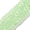 Baking Electroplate Glass Beads Strands, AB Color, Faceted, Round, Pale Green, 6x5mm, Hole: 1mm, about 80~85pcs/strand, 38~40cm