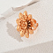Brass Adjustable Cuff Open Rings for Women, Flower, Golden, 42mm, Inner Diameter: Adjustable