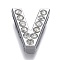 Alloy Letter Slide Charms, with Crystal Rhinestone, Cadmium Free & Lead Free, Platinum, Letter.V, 20x16.5x6.5mm, Hole: 3x18.5mm