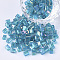 6/0 Glass Seed Beads, Transparent Colours Rainbow, Square Hole, Cube, Sky Blue, 6/0, 3~5x3~4x3~4mm, Hole: 1.2~1.4mm, about 4500pcs/bag