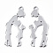 Non-Tarnish 201 Stainless Steel Pendants, Family, Stainless Steel Color, 40x17.5x1mm, Hole: 2mm
