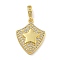 Rack Plating Brass Micro Pave Cubic Zirconia Pendants, Long-Lasting Plated, Cadmium Free & Lead Free, Real 18K Gold Plated, Star, 25.5x19.5x4mm, Hole: 3x5mm