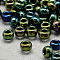8/0 Grade A Round Glass Seed Beads, Metallic Colours Iris, Teal, 8/0, 3x2mm, Hole: 1mm, about 10000pcs/bag