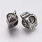 304 Stainless Steel European Beads Enamel Settings, Large Hole Beads, Fruit, Antique Silver, 13x9x11mm, Hole: 4.5mm