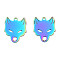Ion Plating(IP) 201 Stainless Steel Charms, Halloween Style, Fox, Rainbow Color, 15x12.5x1mm, Hole: 1.2mm