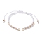 Polyester Braided Bead Bracelet Making, with 304 Stainless Steel Open Jump Rings, White, 10-1/4x1/4x1/8 inch(26x0.5x0.4cm)