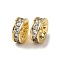Brass Micro Pave Cubic Zirconia Beads, Round, Rack Plating, Long-Lasting Plated, Lead Free & Cadmium Free, Real 18K Gold Plated, 12x4.5mm, Hole: 2.5mm