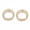 Brass Links connectors, Flower, Nickel Free, Real 18K Gold Plated, 26x24.5x1.5mm, Hole: 1mm