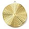 Ion Plating(IP) 304 Stainless Steel Pendants, Flat Round Charm, Real 18K Gold Plated, 37.5x34.5x2mm, Hole: 1.8mm