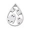 Halloween 201 Stainless Steel Pendants, Anti-Tarnish, Teardrop, Ghost, 26x18x1mm, Hole: 1.2mm