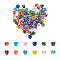 Heart Handmade Millefiori Glass Beads, Mixed Color, 8x8x3mm, Hole: 0.5mm, about 96pcs/box