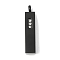 304 Stainless Steel Pendants, with Crystal Rhinestone, Rectangle Charm, Black, 37.5x8x8mm, Hole: 3.5mm