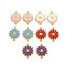 304 Stainless Steel Enamel Links Connectors, Ion Plating(IP), Golden, Flower, Mixed Color, 21x15.5x2mm, Hole: 1.4mm