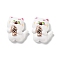 Cartoon White Cat Resin Decoden Cabochons, Cute kitten, Fish, 26x23.5x11mm