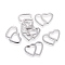 Tarnish Resistant Valentine's Day 304 Stainless Steel Linking Rings, Heart with Hear, Stainless Steel Color, 9.5x13.5x0.5mm, Inner Diameter: 8x4mm and 6x7mm